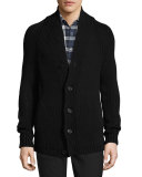 Roden Merino Wool-Blend Cardigan, Black