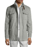 New Traveler Cashmere Stretch Storm System® Jacket, Flannel Melange