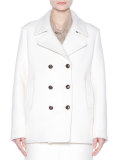 Double-Breasted Pea Coat, Chalk