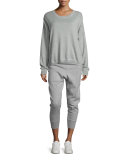 Cotton-Blend Relaxed Jogger Pants, Gray