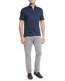 Five-Pocket Straight-Leg Denim Jeans, Gray
