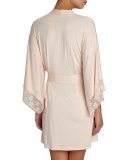 Zelia Lace-Trim Kimono Robe, Light Pink