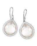 Stella Teardrop Earrings in Mother-of-Pearl Doublet with Diamonds, 34mm