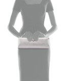 Saffiano East-West Frame Clutch Bag, Light Gray (Granito)