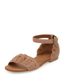 Jane Scalloped Ankle-Wrap Sandal