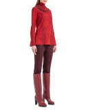 Massai-Collar Cheetah-Print Blouse, Miracle Berry