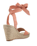 Harper Ankle-Wrap Wedge Espadrille Sandal, Medium Pink
