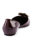 Sexy Choc Patent Ballerina Flat, Burgundy 