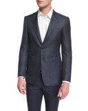 Millbank Textured Wool-Blend Sport Coat, Navy