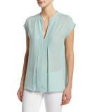 Pintuck Popover Silk Top