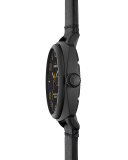 40mm Brakeman Leather Strap Watch, Black/Black
