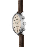 43mm Canfield Chronograph Alligator Watch, Red