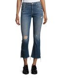 Insider Crop Fray Jeans, Indigo