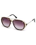 Snakeskin Aviator Sunglasses, Gold/Brown