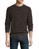 Blurred-Stripes Merino Wool Long-Sleeve Sweater