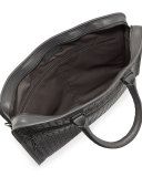 Soft Slim Woven Briefcase, Light Gray 