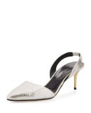 Pamie Leather Slingback 55mm Pump, Smoke