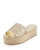 Glitter Platform Espadrille Sandal Slide, Pirite