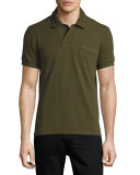 Short-Sleeve Polo Shirt, Olive