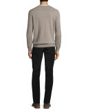Cashmere Long-Sleeve V-Neck Sweater, Heather Maple