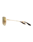 Universal Fit Lovitt Mirror Aviator Sunglasses, Golden