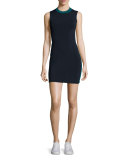Lucine Sleeveless Two-Tone Sheath Dress, Teal/Navy