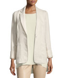 Alba Havana Herringbone Linen Blazer, Light Beige