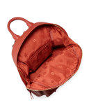 Zip-Around Leather Backpack, Light Redwood
