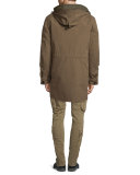 Oldham Hooded Parka Jacket, Russet Brown