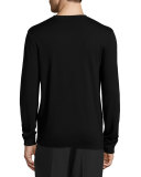 Fair Isle Logo Crewneck Sweater, Darkest Black