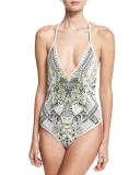 Crochet Halter One-piece Swimsuit, Handiras Hold