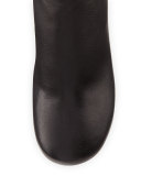 Metal-Heel Leather Bootie, Black