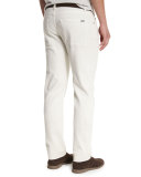 Five-Pocket Slim-Fit Pants, Dusty White