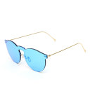 Rimless Mirrored Iridescent Sunglasses, Light Blue