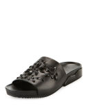 Brae Crystal Leather Slide Sandal