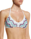 Birds-Of-A-Feather Halter Swim Top, White