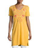 Sonya Side-Slit Embroidered Tunic, Plus Size