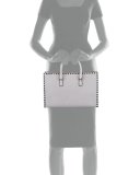 Rockstud Leather Top-Handle Tote Bag, Gray