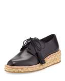 Callie Demi-Wedge Espadrille Oxford, Black