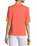 Half-Sleeve V-Neck Top