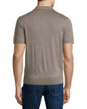 Short-Sleeve Cashmere-Silk Polo Shirt