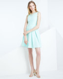 sleeveless bow-back mini dress, mint liqueur