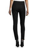 Audrey Twill Skinny Pants, Black