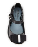 Ultragirl Grosgrain-Bow Mary Jane Jelly Flat, Black, Toddler