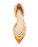 Sugardots Embellished Cork d'Orsay Flat, Natural