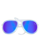 Drop Universal Fit Rubber Aviator Sunglasses, Ice/Blue