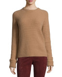Lux Ribbed Cashmere Sweater, Camel
