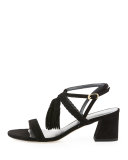 Tasselmania Suede City Sandal, Black
