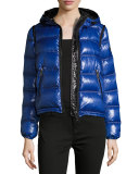 Mapleford 2-in-1 Glossy Puffer Jacket w/ Zip-Off Sleeves, Blue