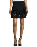 Marion Tiered-Lace Mini Skirt